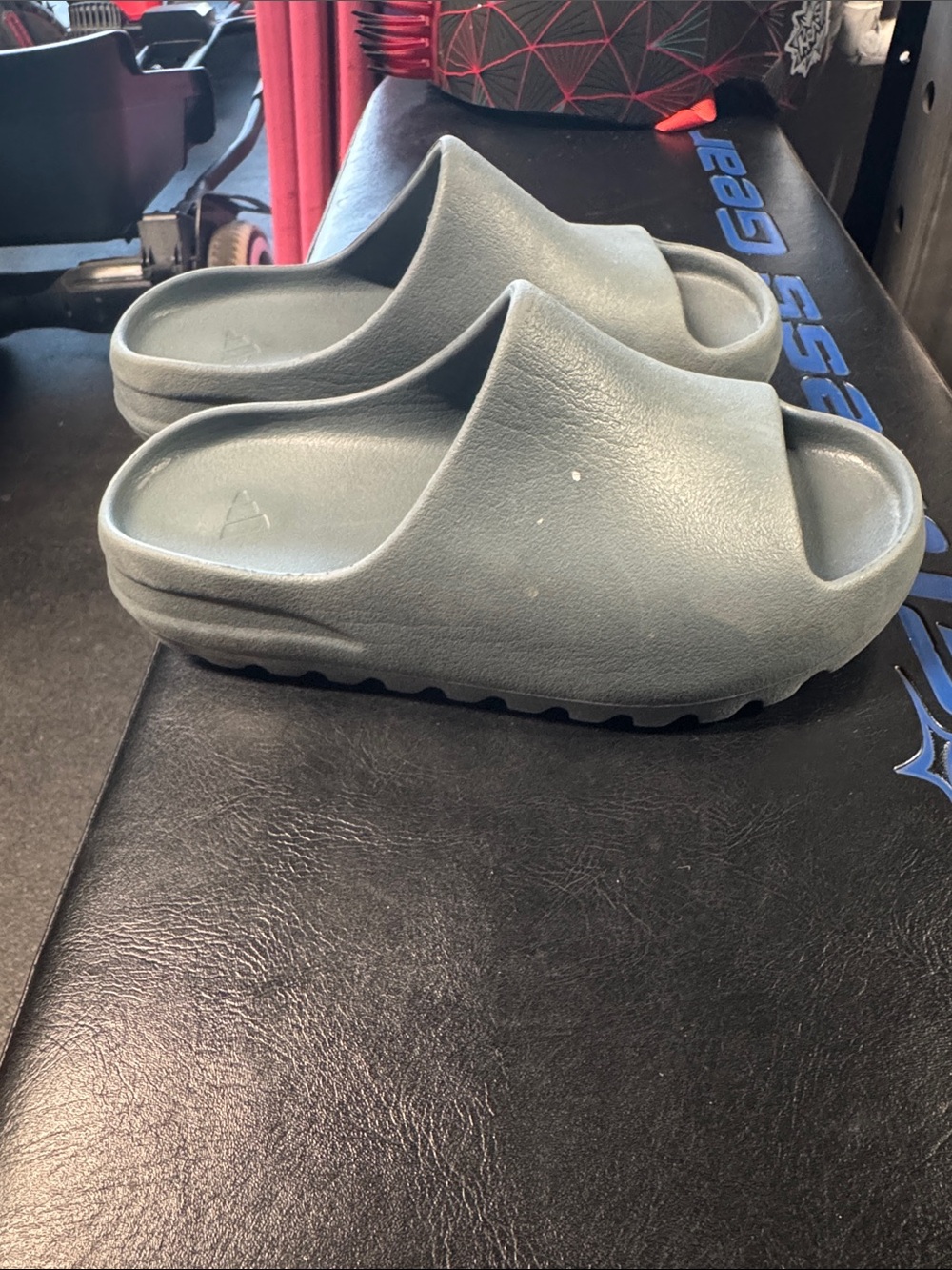 adidas Kids Slide Sandals in Sage Gray